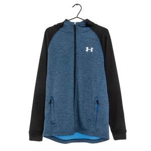 Under Armour Men Medium Blue and Black Jacket Coat Zip Up Hoodie Activewear